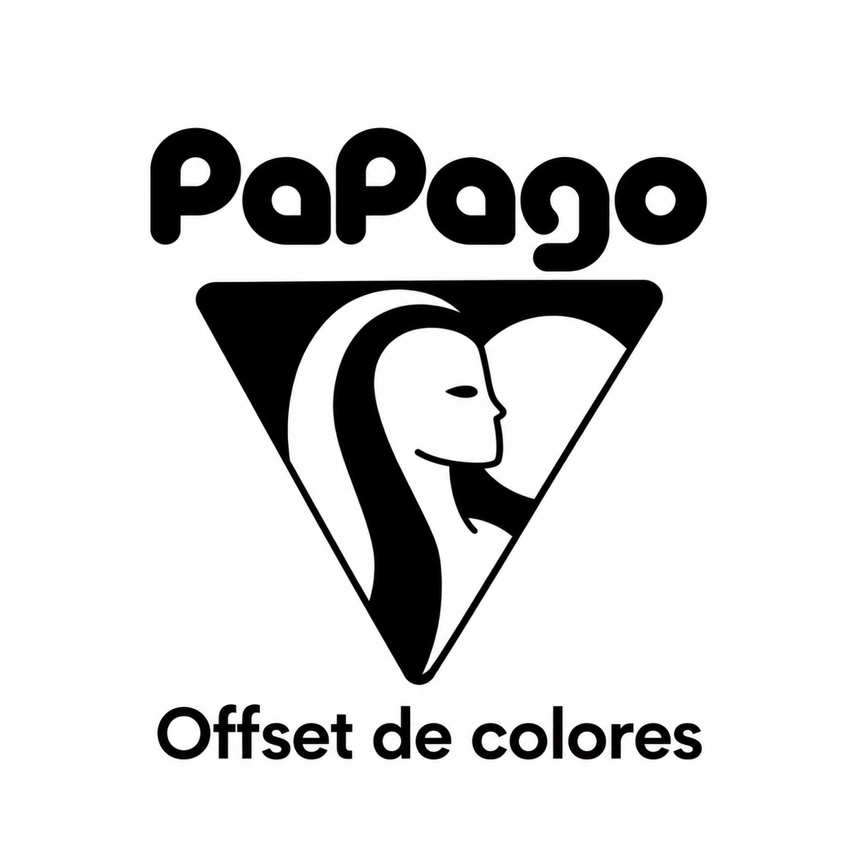 Logotipo PaPago negro con texto Offset de colores sobre blanco