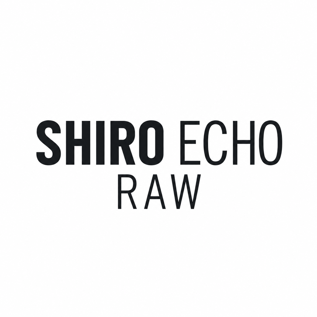 Logotipo SHIRO ECHO RAW negro sobre fondo blanco